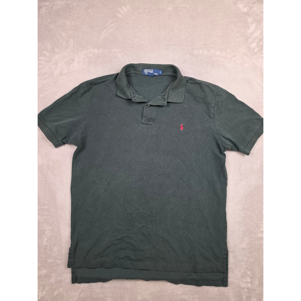 Vintage Polo Ralph Lauren Polo Shirt Mens L Green Short Sleeve Pony Pique USA